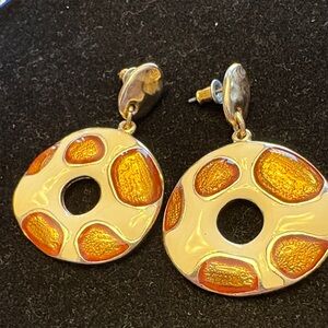 Enamel giraffe earrings